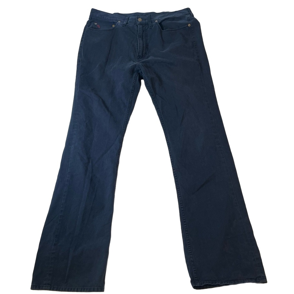 Polo Ralph Lauren Mens Jeans Size 36x36 Dark Blue Straight Leg Cotton Casual Dur